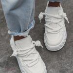 Buty sportowe na grubej podeszwie Madam Jaks białe