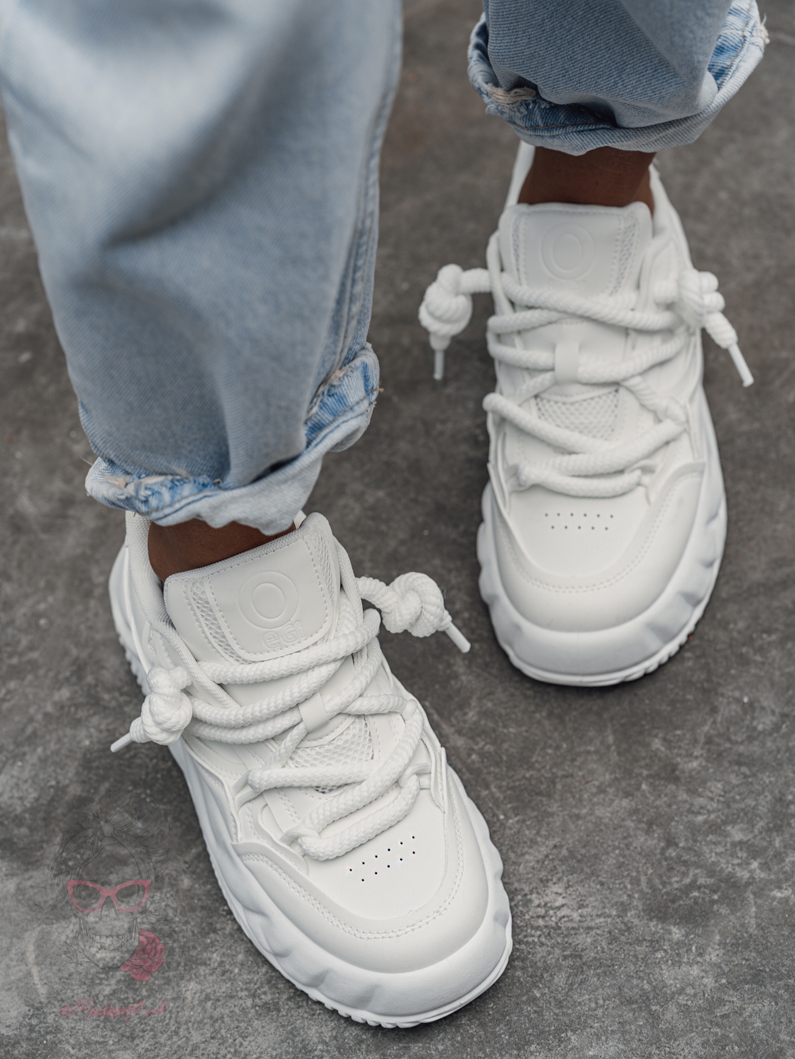 Buty sportowe na grubej podeszwie Madam Jaks białe Buty sportowe na grubej podeszwie Madam Jaks białe