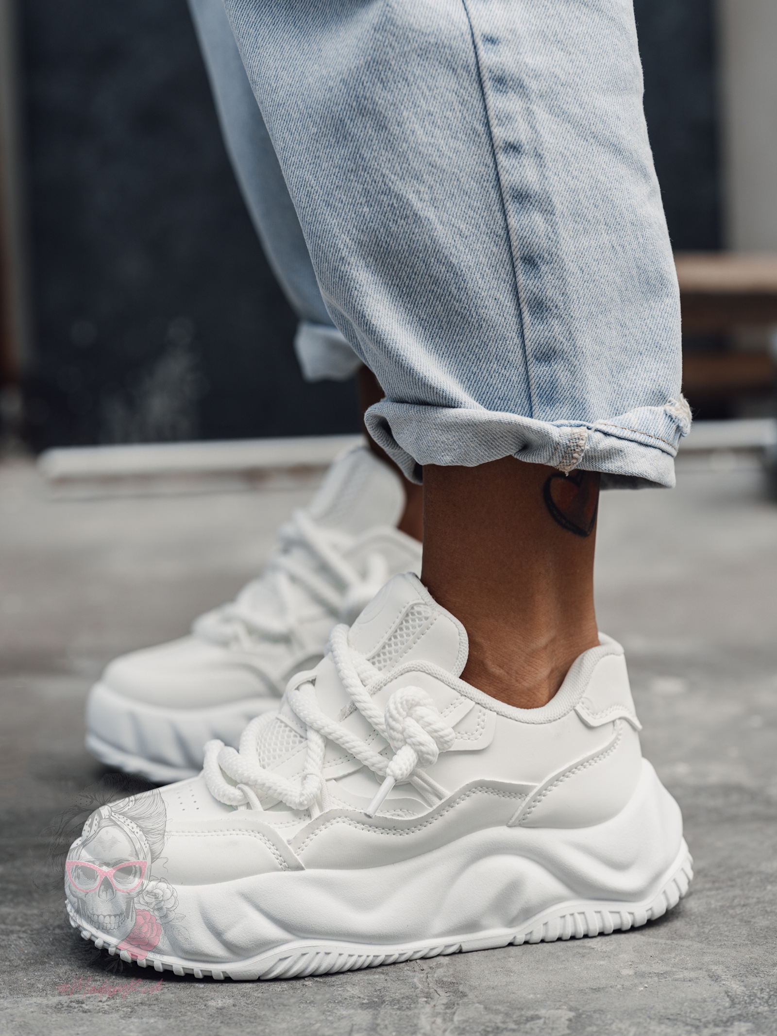 Buty sportowe na grubej podeszwie Madam Jaks białe Buty sportowe na grubej podeszwie Madam Jaks białe