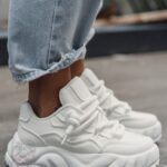 Buty sportowe na grubej podeszwie Madam Jaks białe