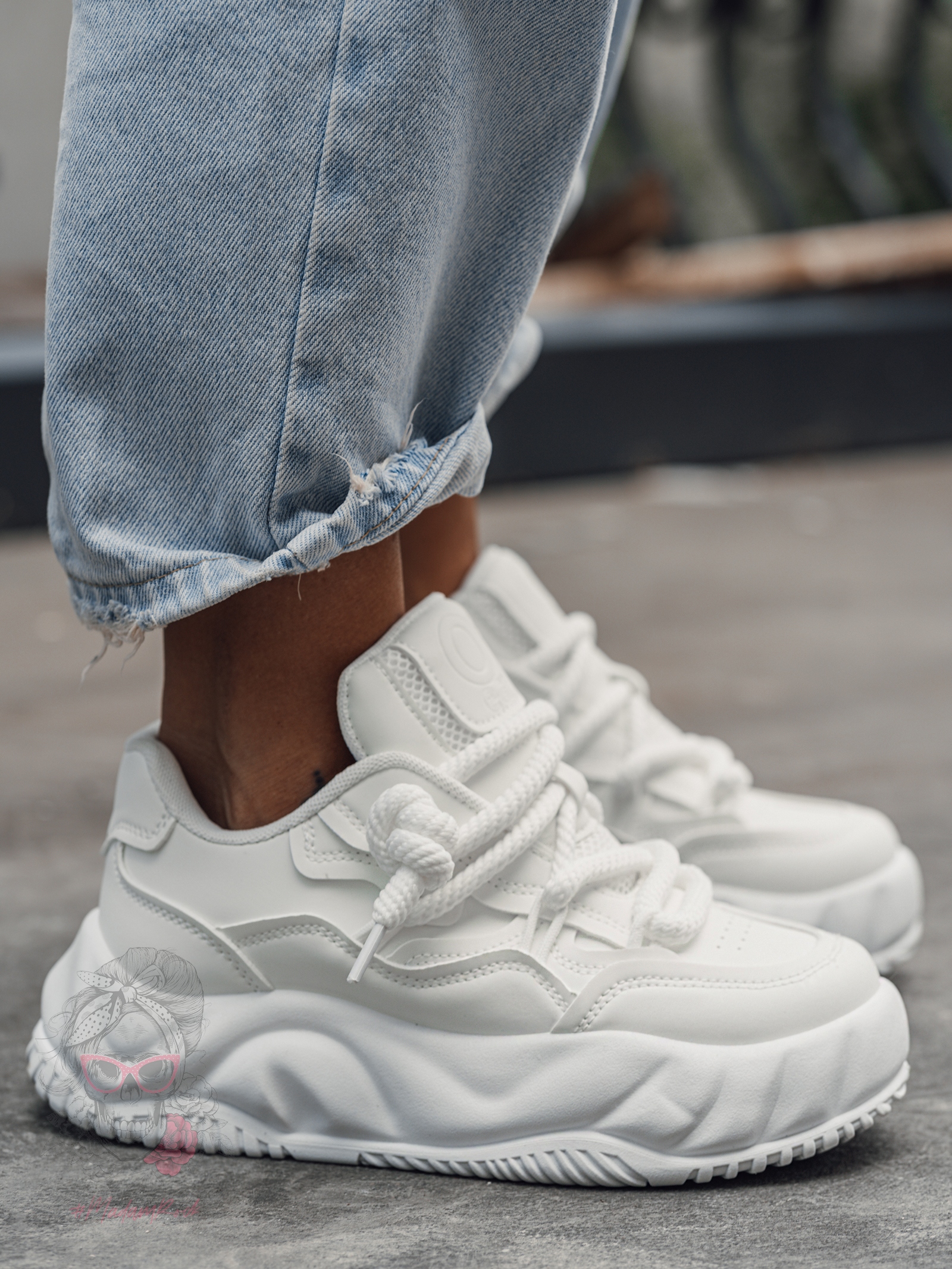 Buty sportowe na grubej podeszwie Madam Jaks białe Buty sportowe na grubej podeszwie Madam Jaks białe