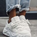 Buty sportowe na grubej podeszwie Madam Jaks białe