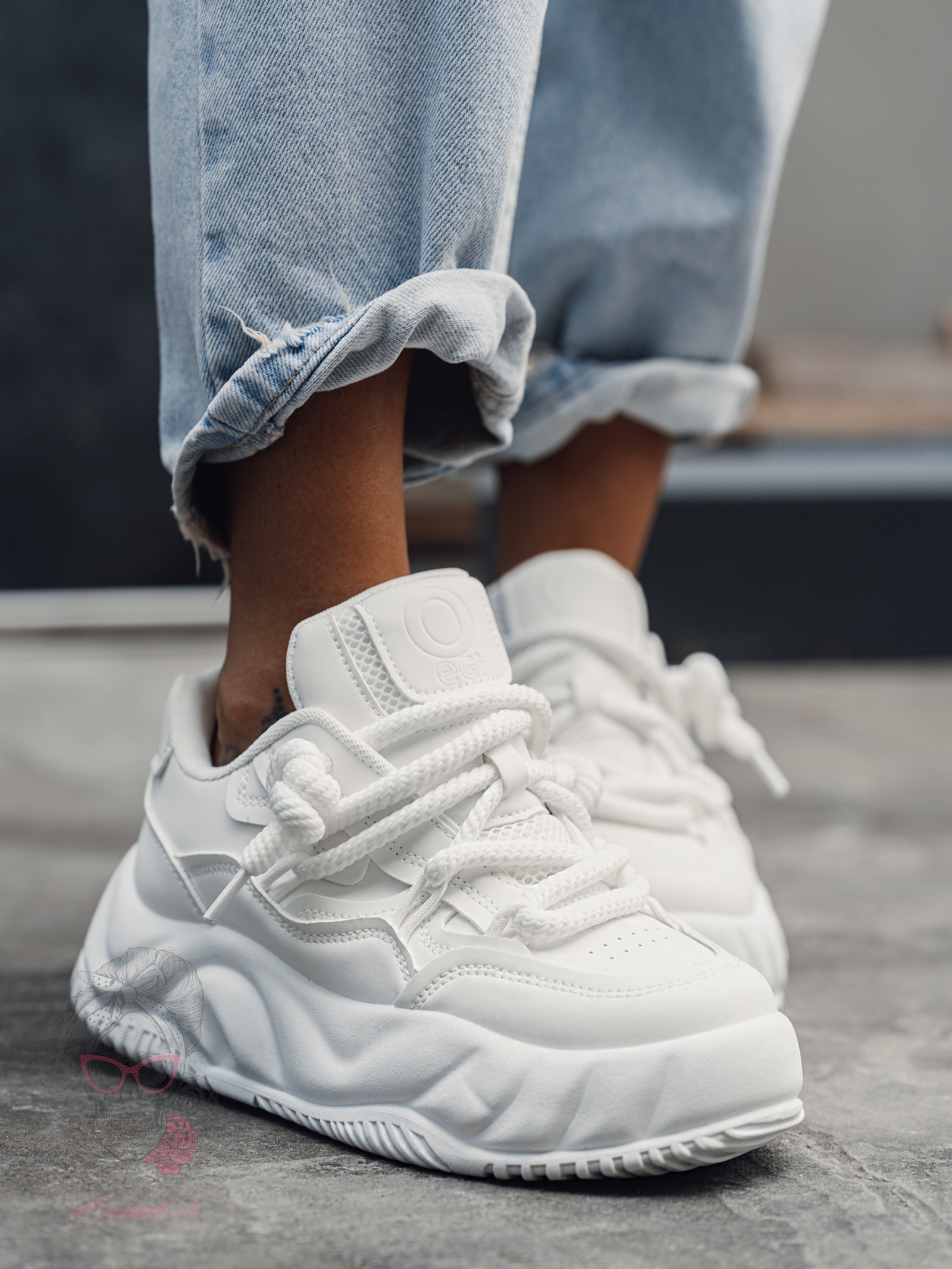 Buty sportowe na grubej podeszwie Madam Jaks białe Buty sportowe na grubej podeszwie Madam Jaks białe