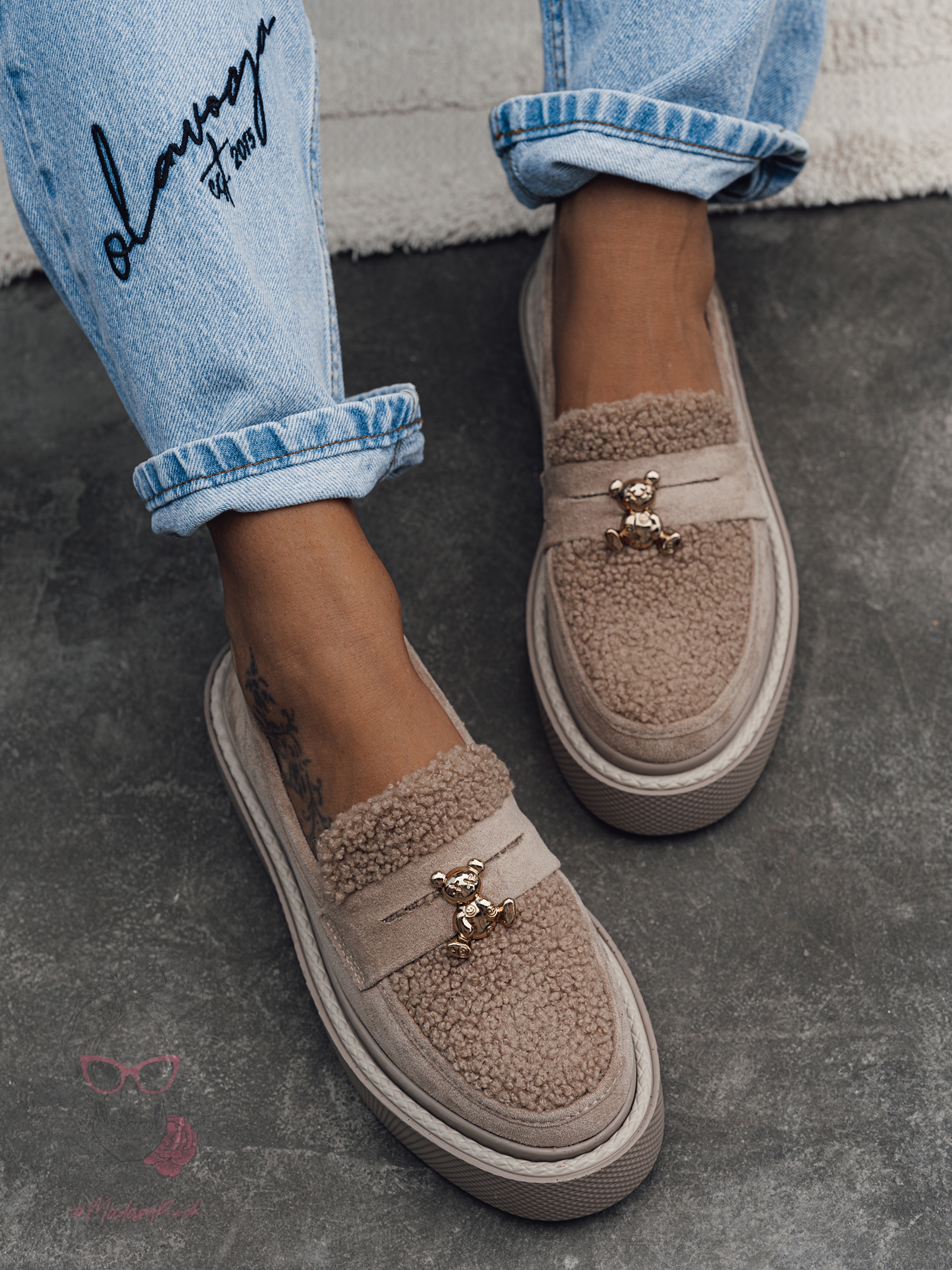 Mokasyny na grubej podeszwie Madam Yett cappuccino Mokasyny na grubej podeszwie Madam Yett cappuccino