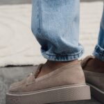 Mokasyny na grubej podeszwie Madam Yett cappuccino