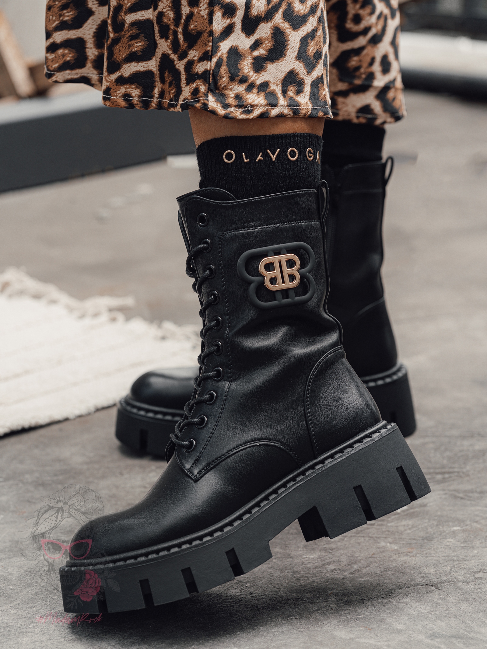 Workery matowe Rock Balcia czarne