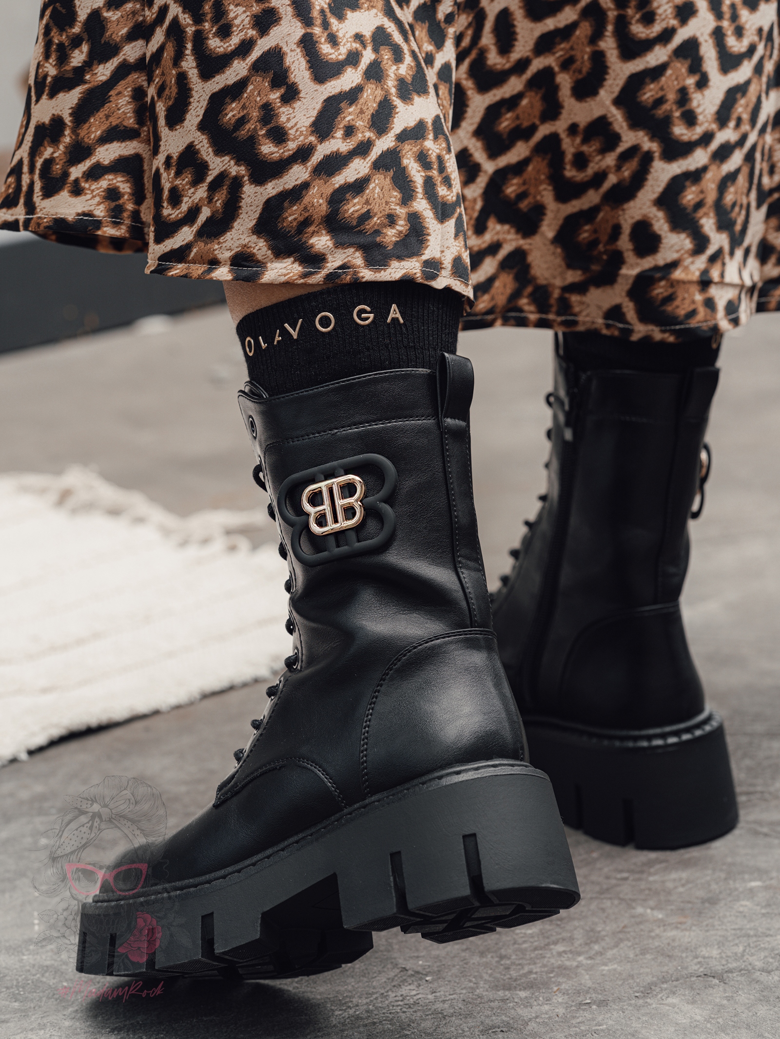 Workery matowe Rock Balcia czarne