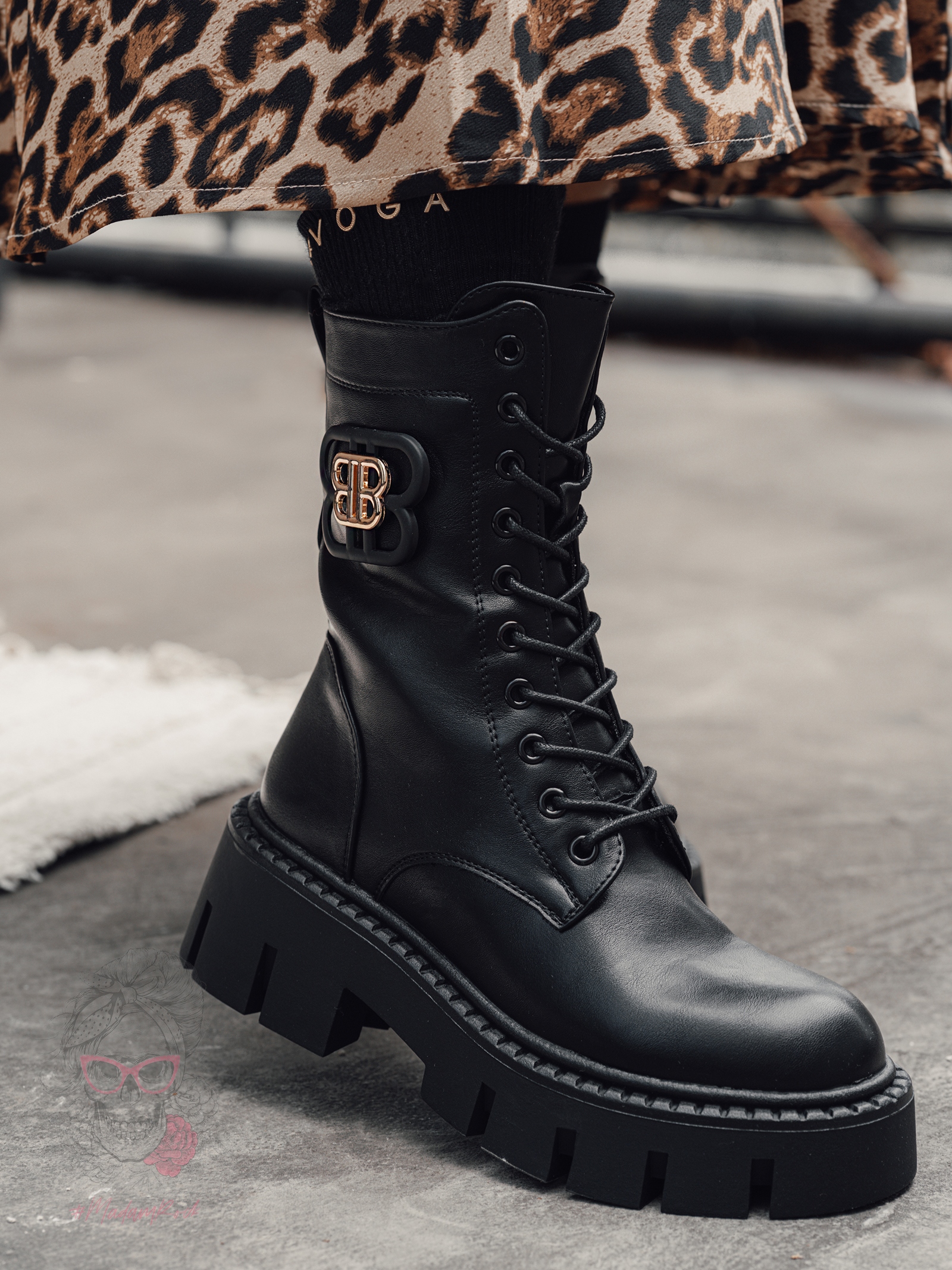 Workery matowe Rock Balcia czarne