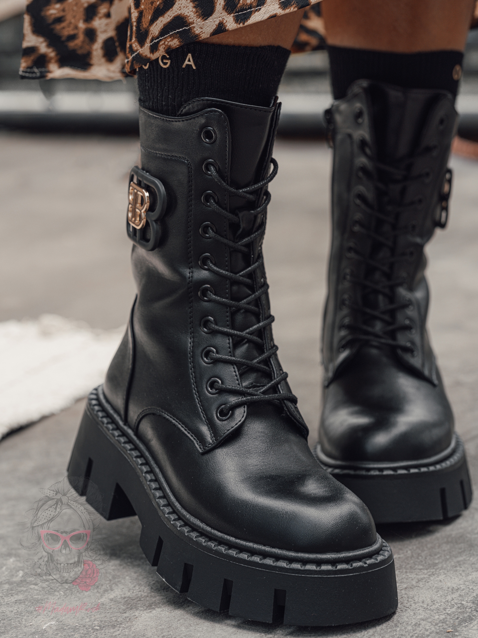 Workery matowe Rock Balcia czarne