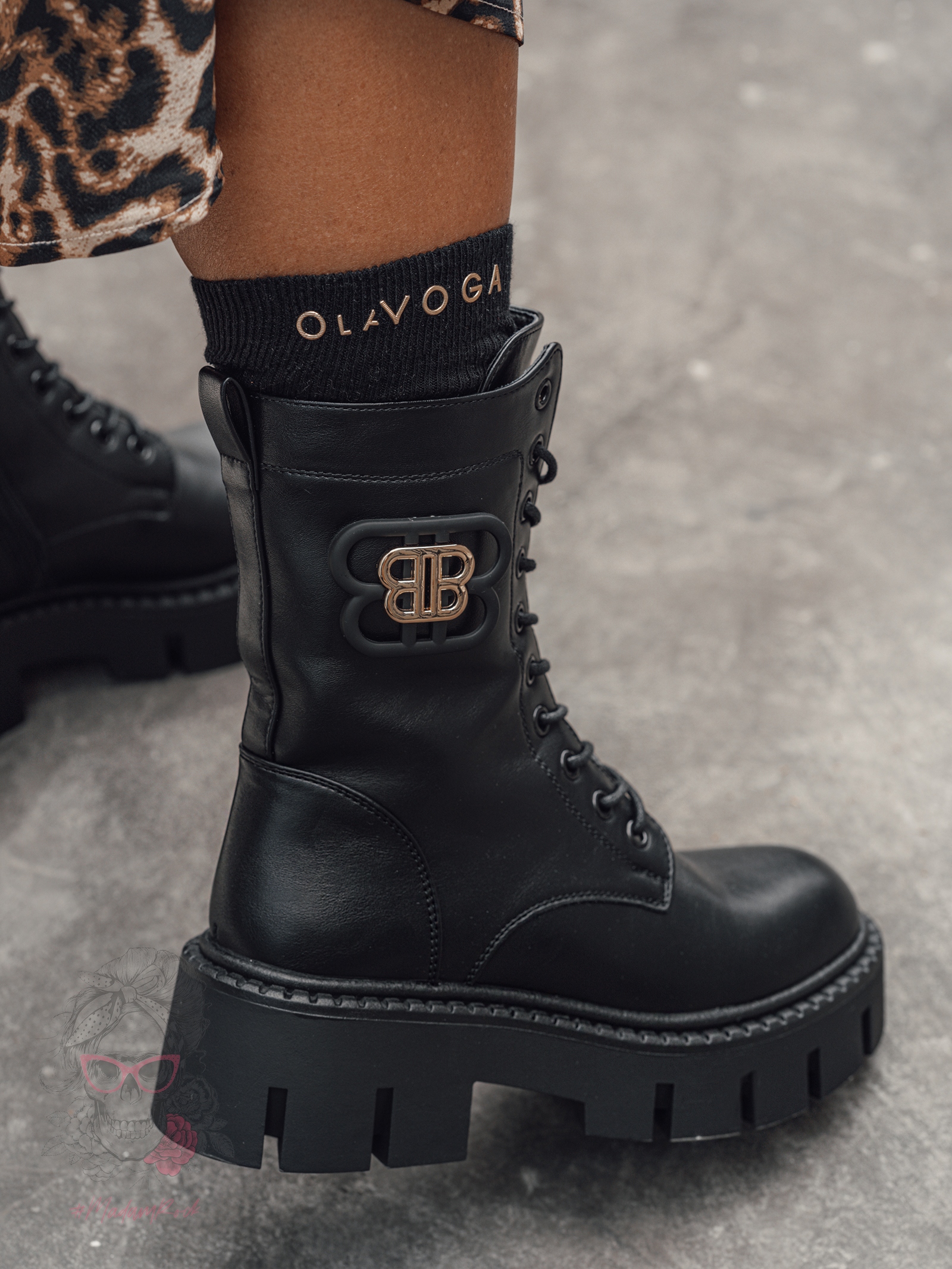 Workery matowe Rock Balcia czarne