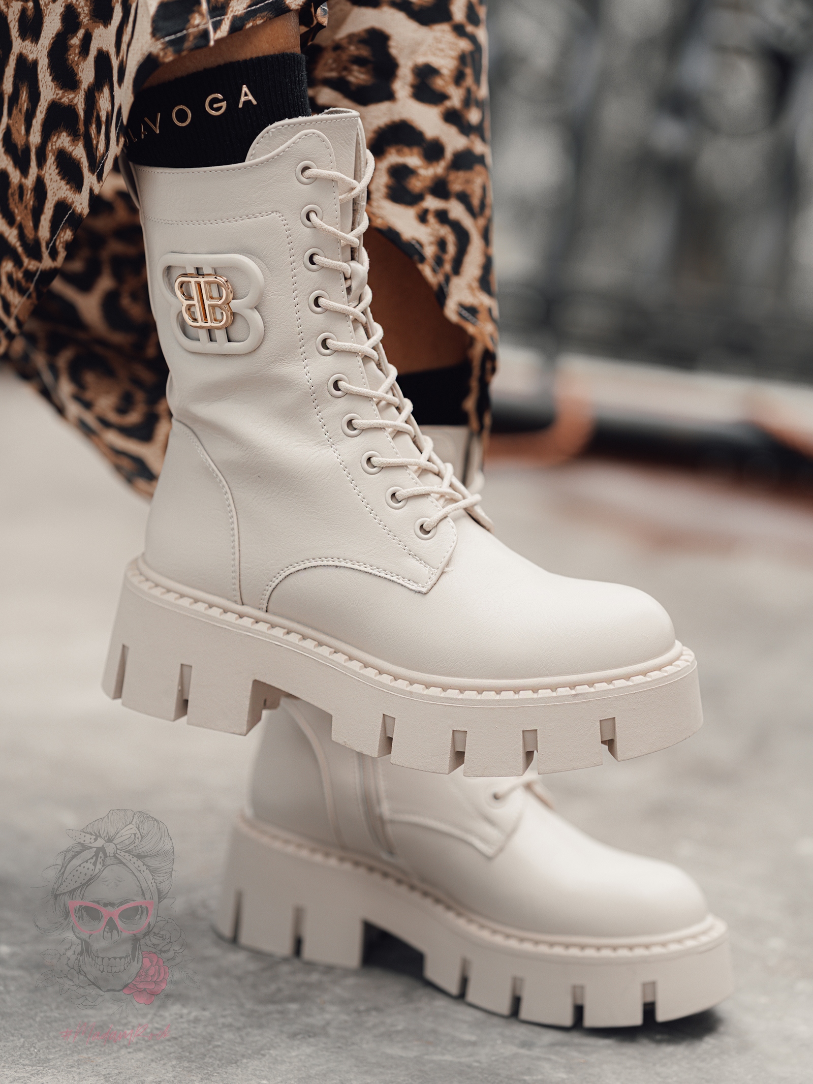 Workery matowe Rock Balcia beżowe