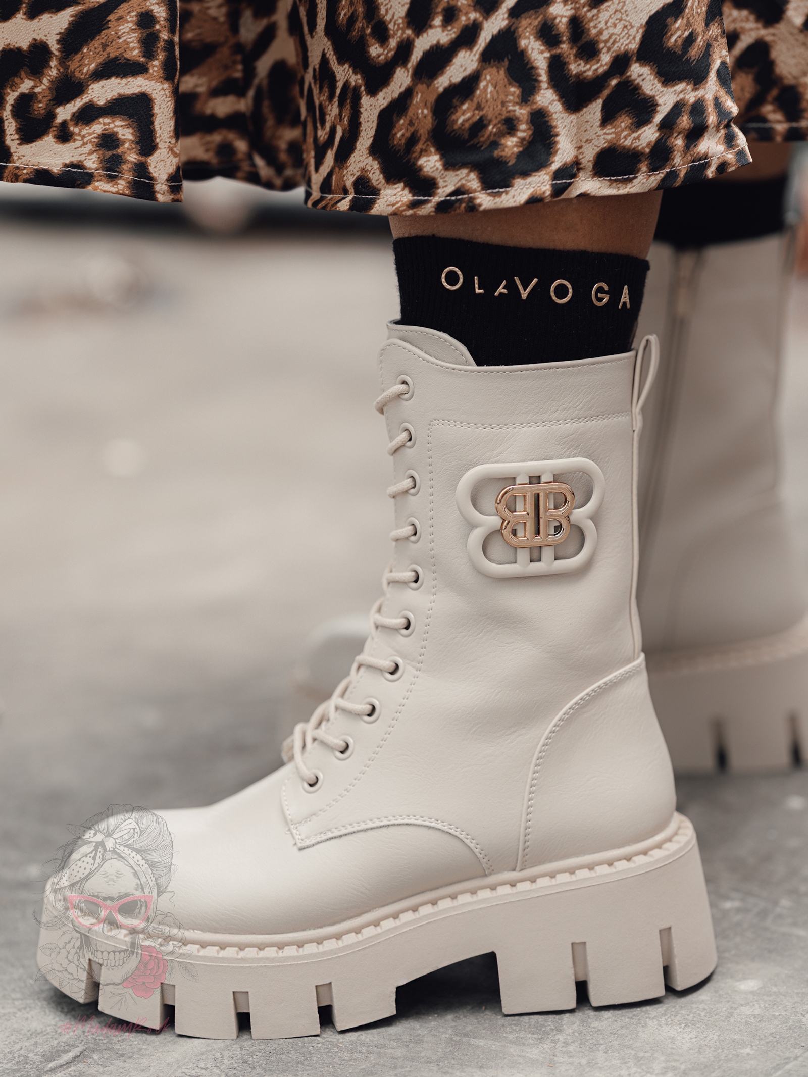 Workery matowe Rock Balcia beżowe