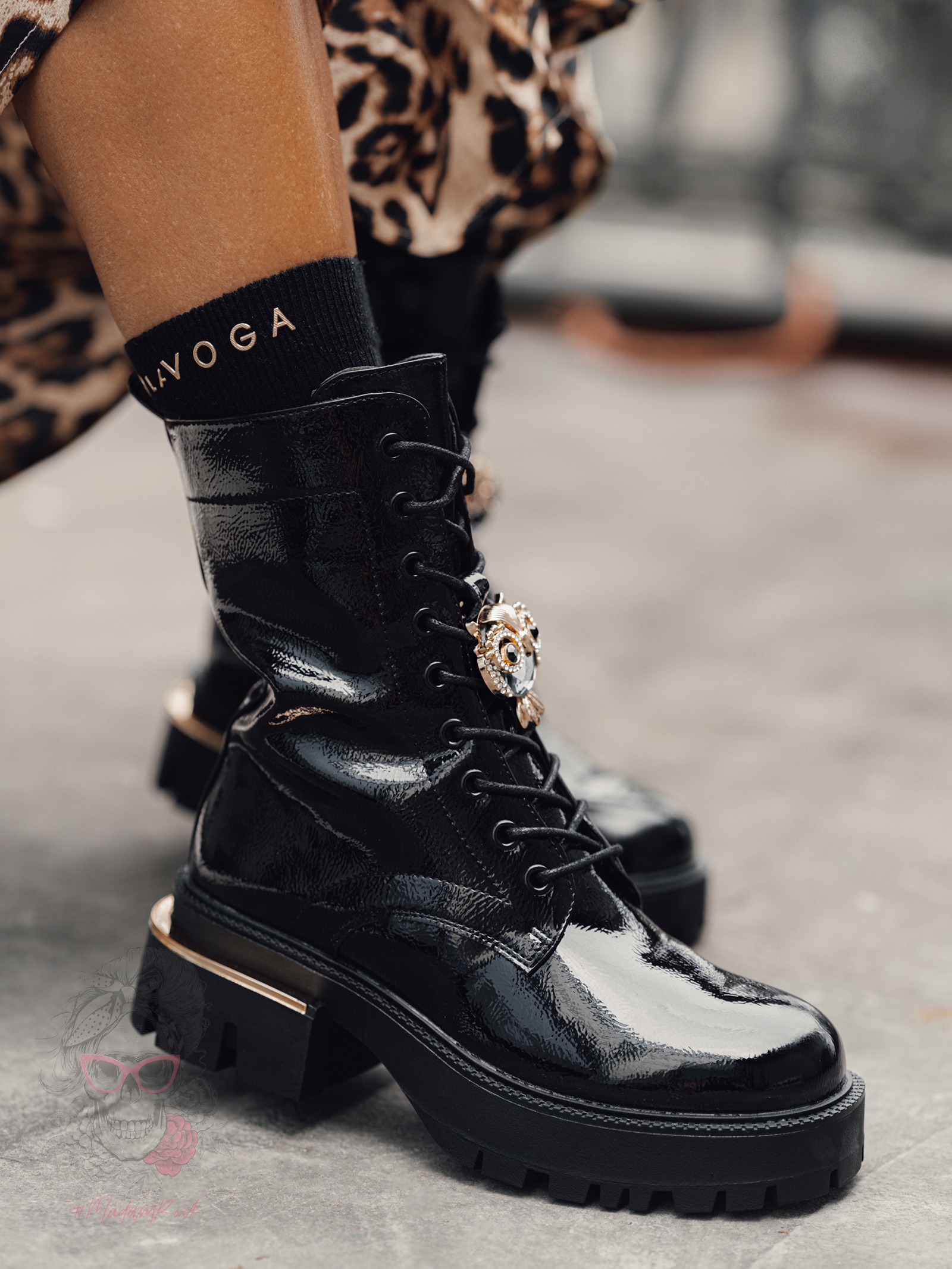 Workery lakierowane Rock Owls czarne