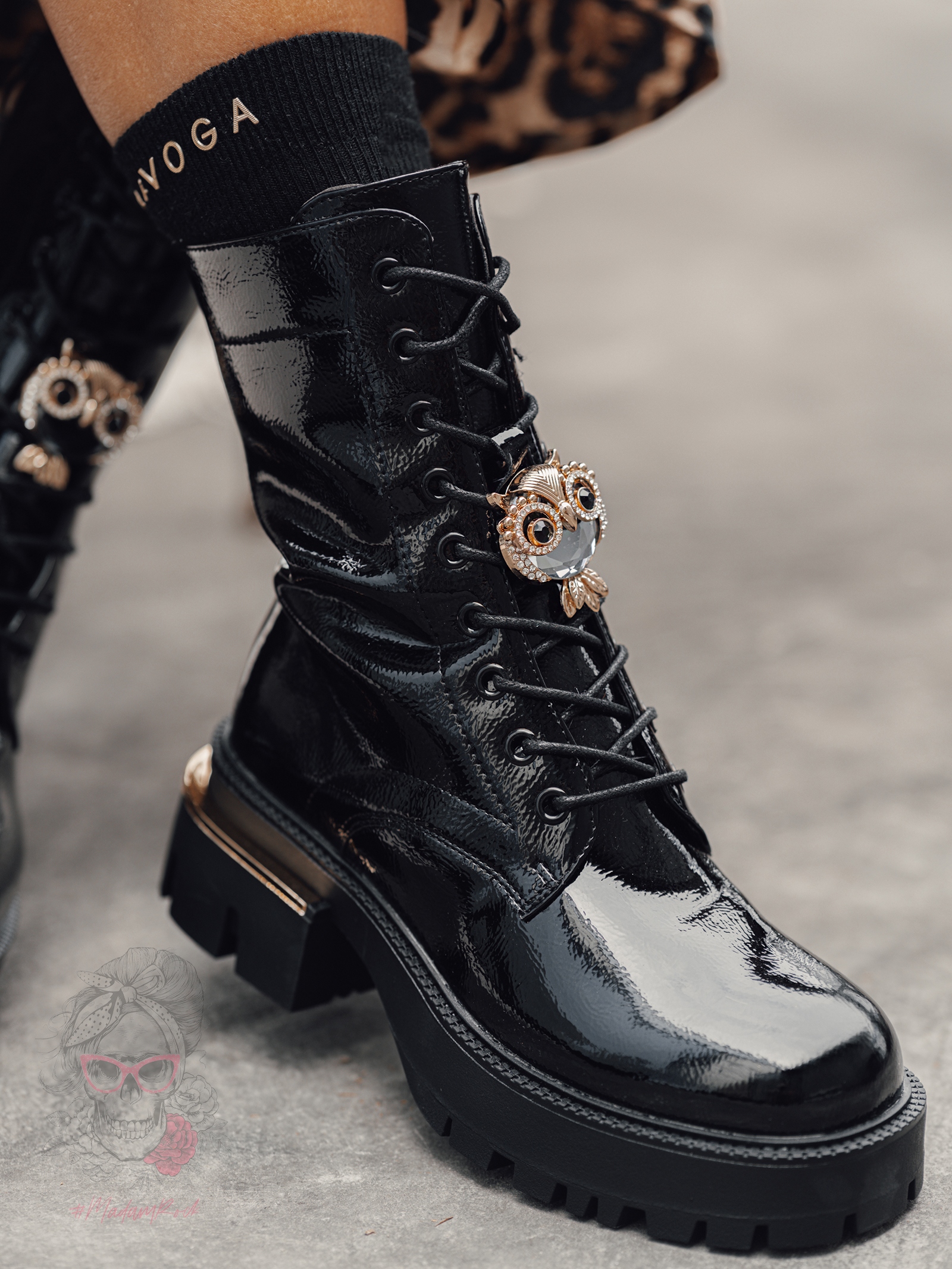 Workery lakierowane Rock Owls czarne