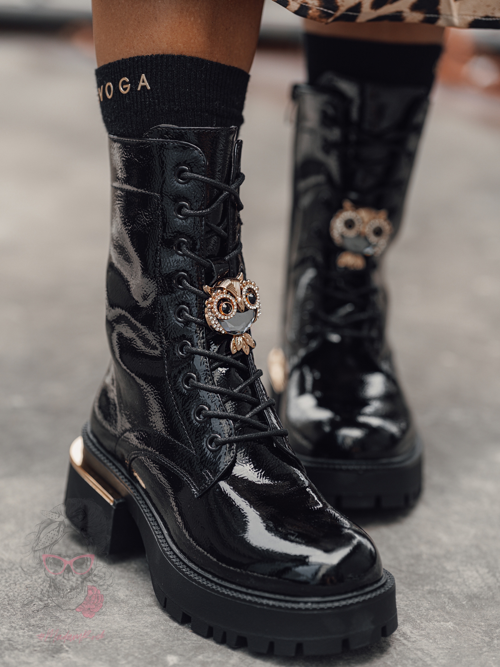 Workery lakierowane Rock Owls czarne