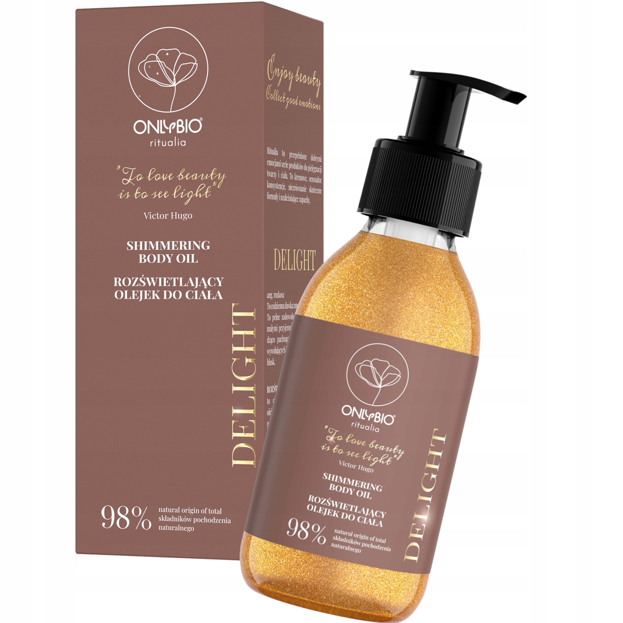 Olejek rozświetlający z drobinkami do ciała ONLYBIO Ritualia DELIGHT 150ml