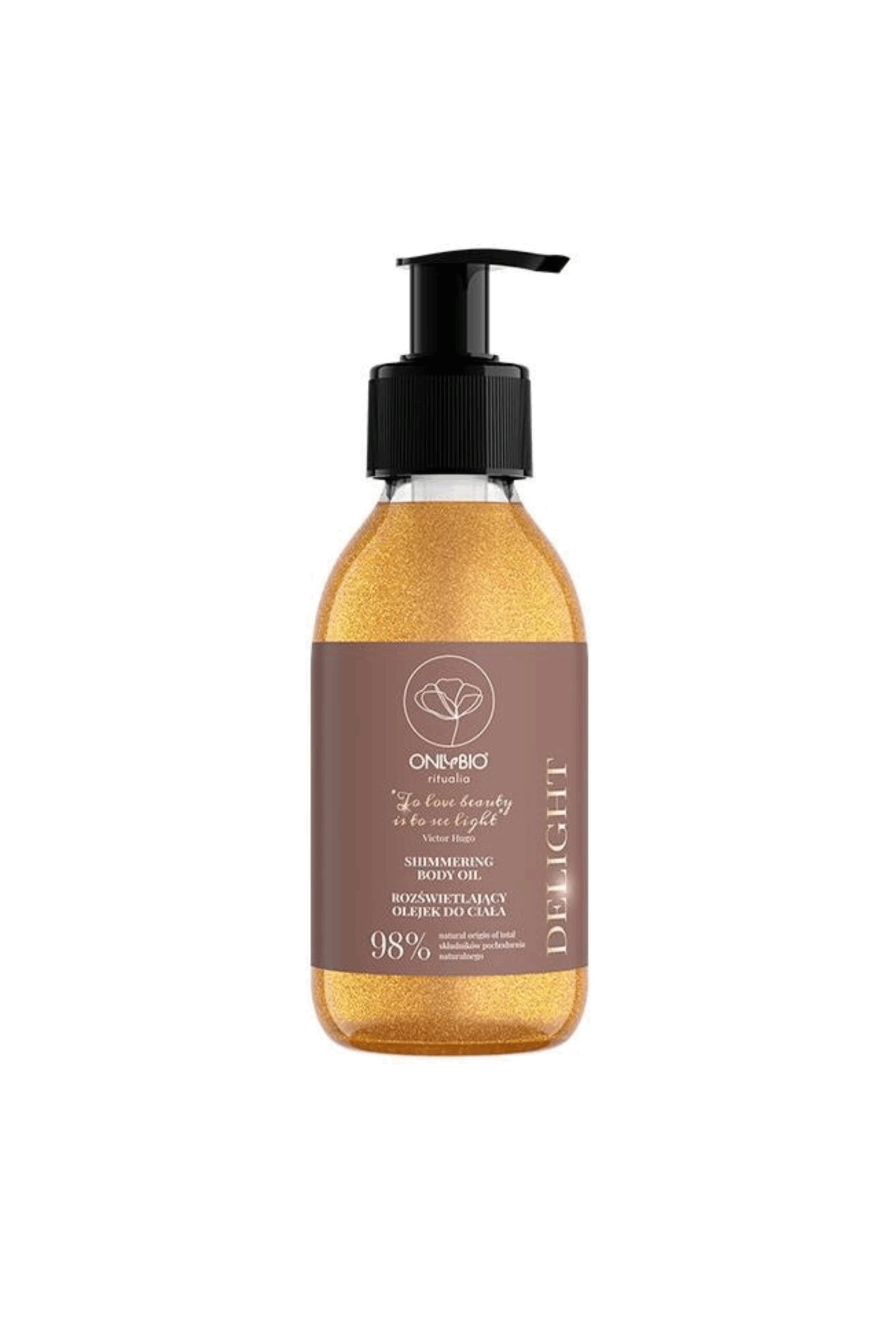 Olejek rozświetlający z drobinkami do ciała ONLYBIO Ritualia DELIGHT 150ml Olejek rozświetlający z drobinkami do ciała ONLYBIO Ritualia DELIGHT 150ml