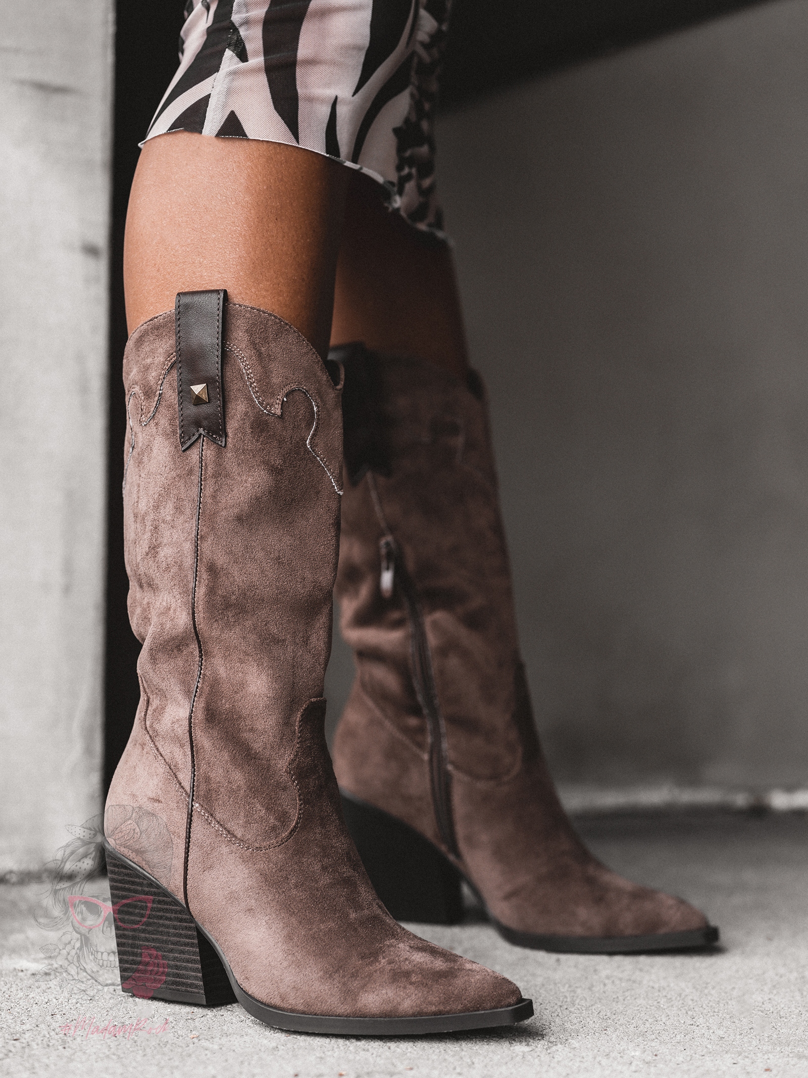 Kowbojki zamszowe Rock Eliss czekoladowe