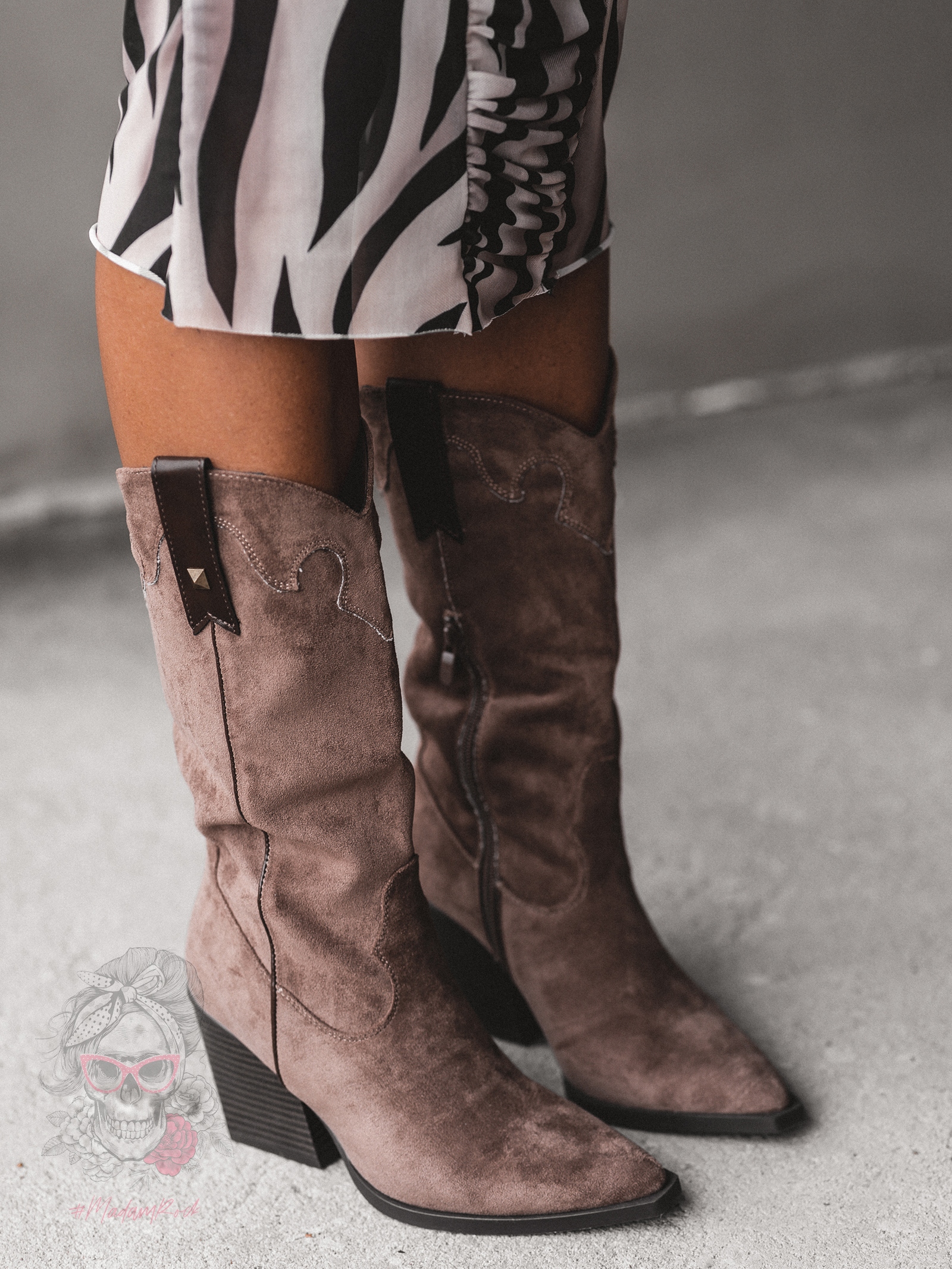 Kowbojki zamszowe Rock Eliss czekoladowe