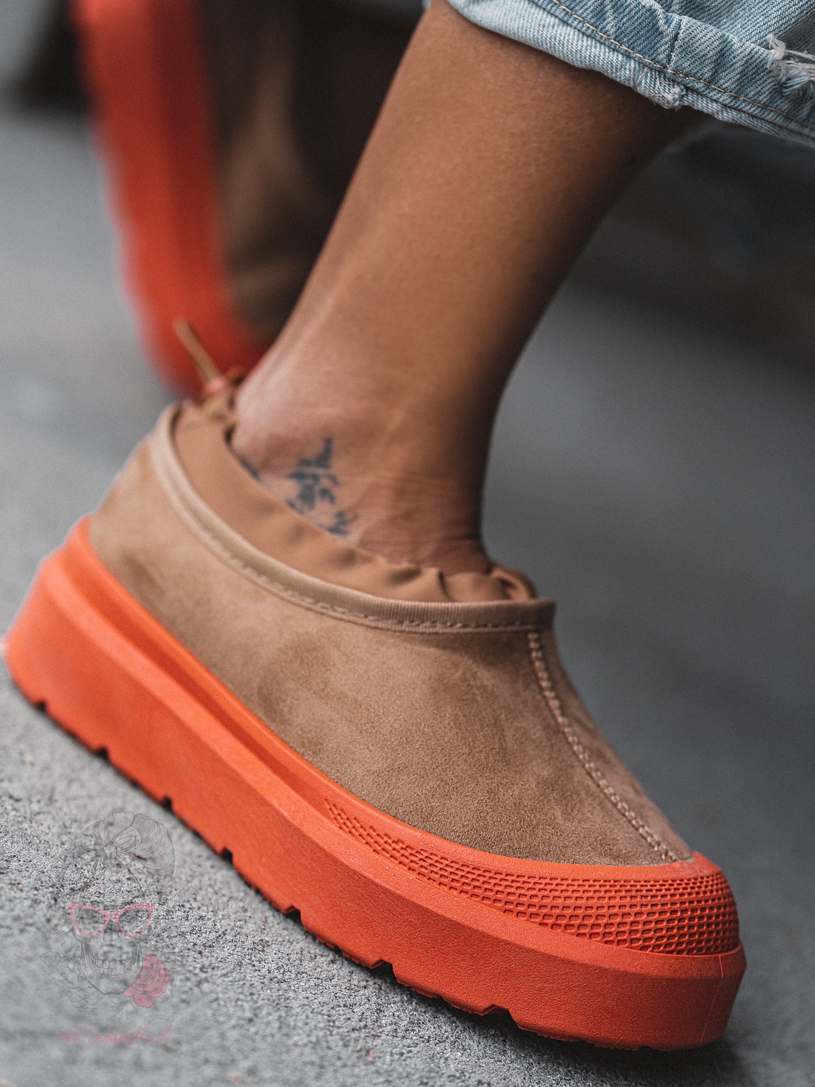 Botki wsuwane Rock Wemu karmelowe