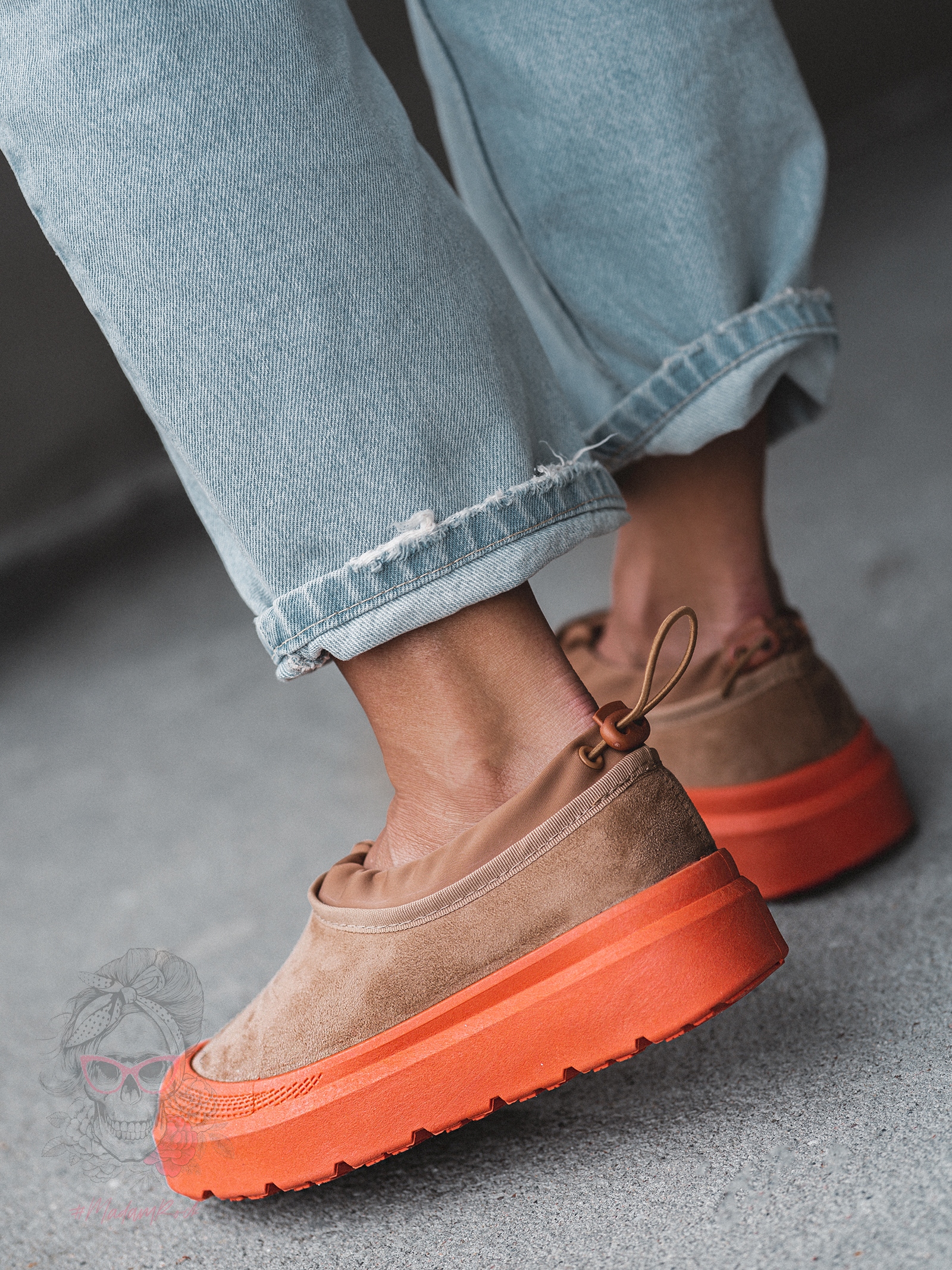 Botki wsuwane Rock Wemu karmelowe