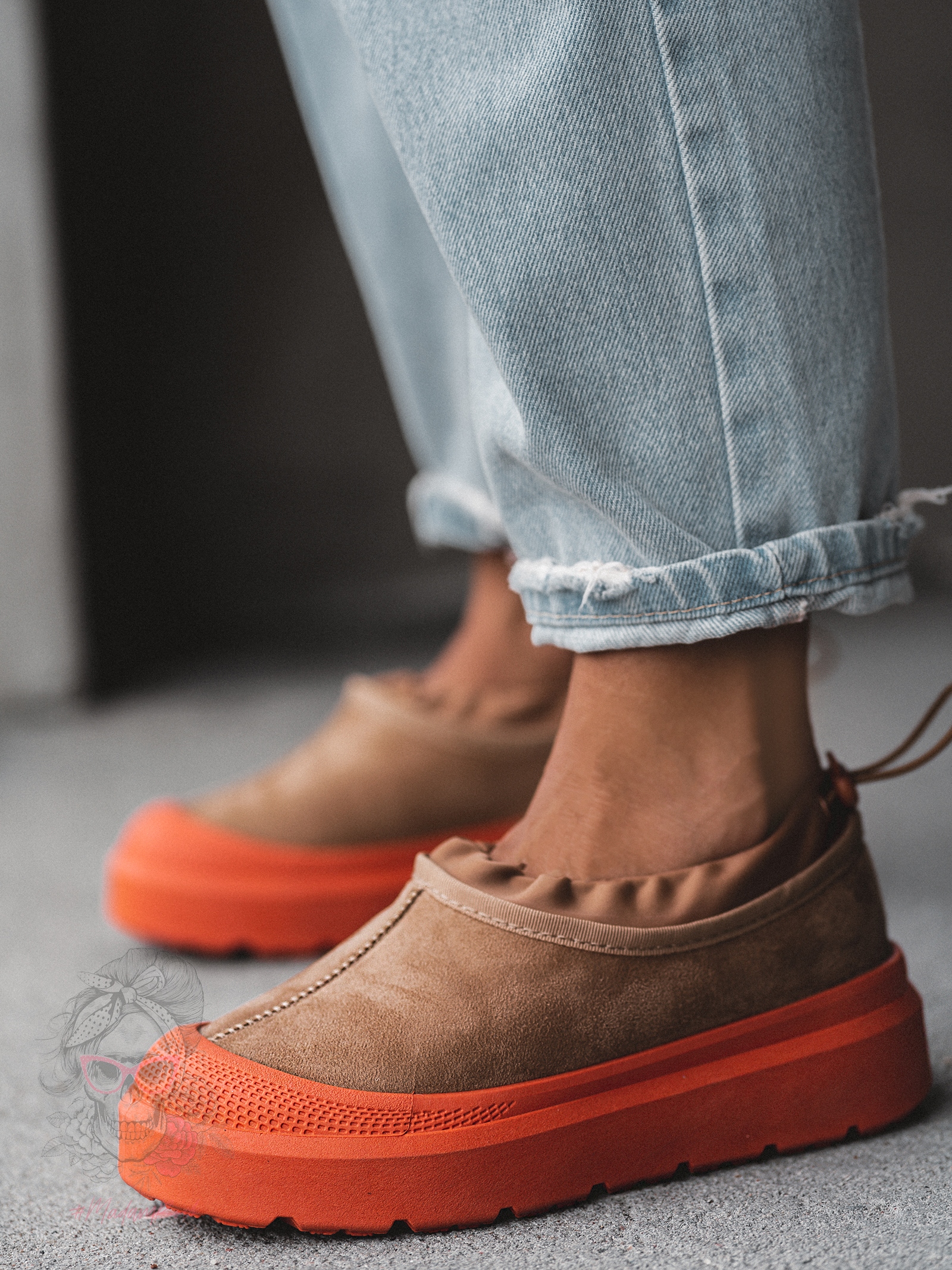 Botki wsuwane Rock Wemu karmelowe