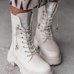 Workery matowe z cyrkoniami Rock Rewelo beżowe