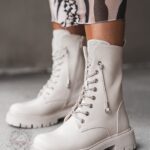 Workery matowe z cyrkoniami Rock Rewelo beżowe