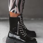 Workery lakierowane z cyrkoniami Rock Rewelo czarne