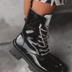 Workery lakierowane z cyrkoniami Rock Rewelo czarne