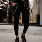 Spodnie dopasowane męskie AIDEN OLAVOGA czarne