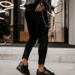 Spodnie dopasowane męskie AIDEN OLAVOGA czarne