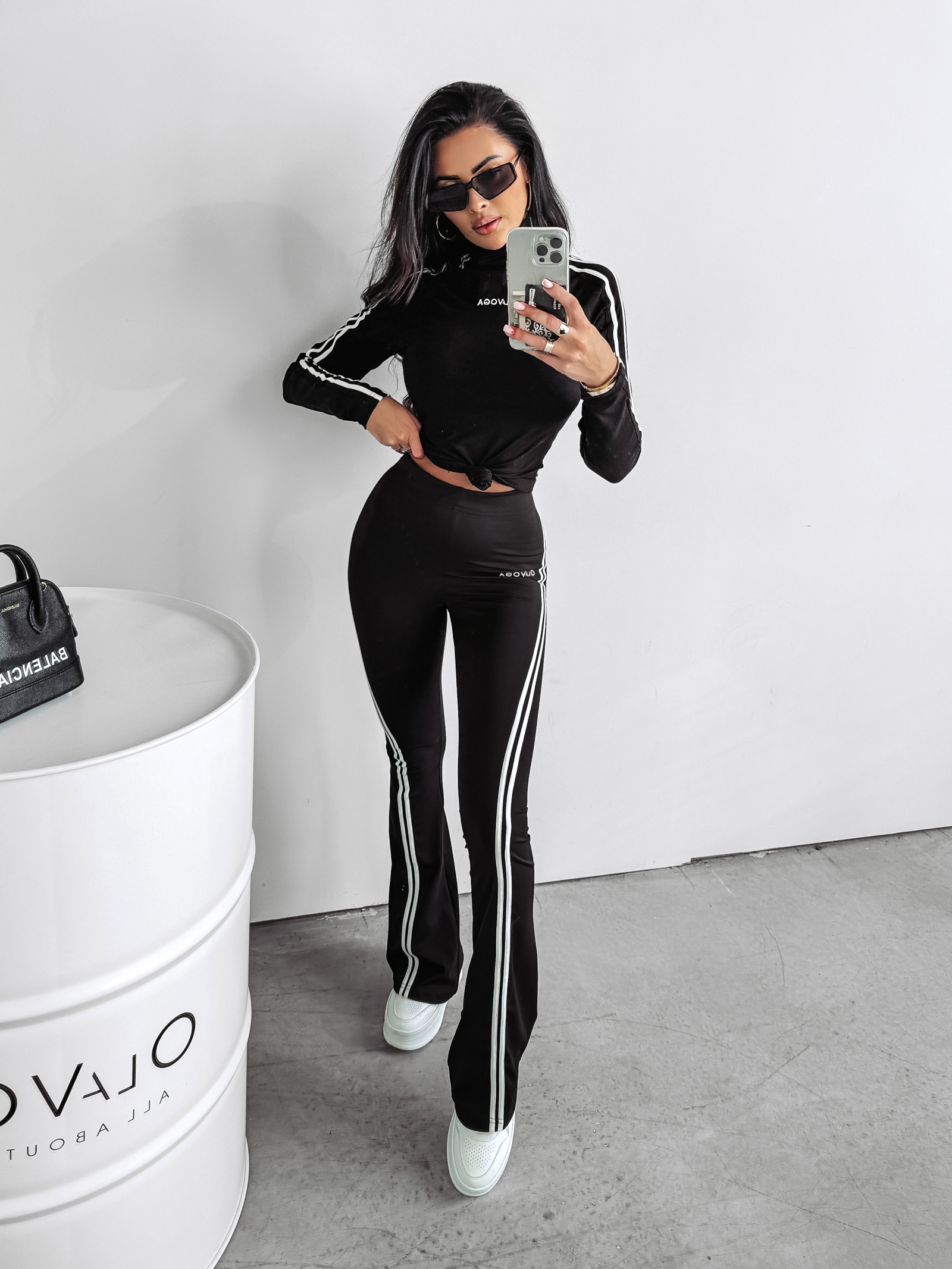 Legginsy z lampasem CINTO OLAVOGA czarne