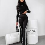 Legginsy z lampasem CINTO OLAVOGA czarne