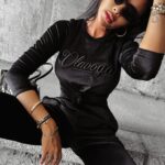 Dres damski welurowy SOULMATE OLAVOGA czarny