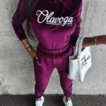 Dres damski welurowy SOULMATE OLAVOGA śliwka