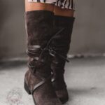 Kowbojki zamszowe Rock Troufe brązowe