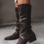 Kowbojki zamszowe Rock Troufe brązowe