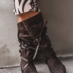 Kowbojki zamszowe Rock Troufe brązowe