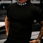 T-shirt męski ze stójką NECK OLAVOGA czarny
