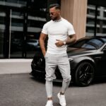 T-shirt męski ze stójką NECK OLAVOGA ecru