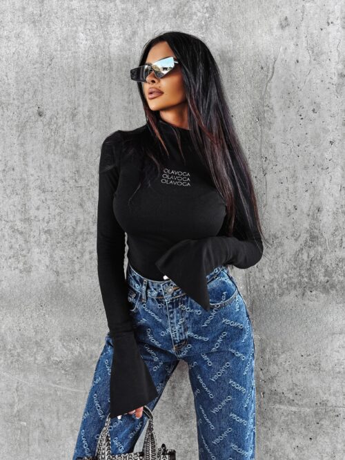 Bluzka basic dopasowana SELMA OLAVOGA czarna