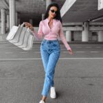 Sweter rozpinany IDEAL OLAVOGA pudrowy