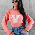 Sweter klasyczny VINDI OLAVOGA brzoskwiniowy