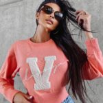 Sweter klasyczny VINDI OLAVOGA brzoskwiniowy