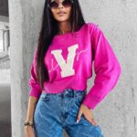 Sweter klasyczny VINDI OLAVOGA różowy