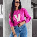 Sweter klasyczny VINDI OLAVOGA różowy