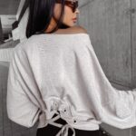 Bluza oversize DIORA OLAVOGA beżowy melanż