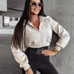 Bluza rozpinana z kapturem MAROON OLAVOGA beżowa