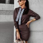 Sukienka sportowa z kapturem EVORA OLAVOGA brązowa